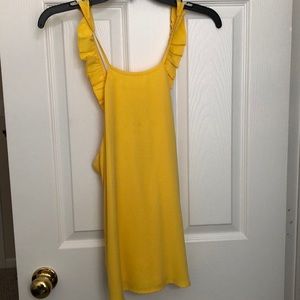 Bright yellow tank with ruffled back